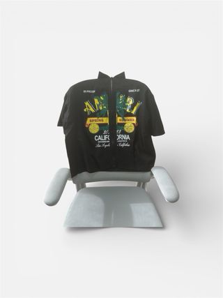 Camisa tipo Amiri Negra Estampada