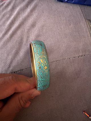 Pulsera mujer cuero marrón y dorado