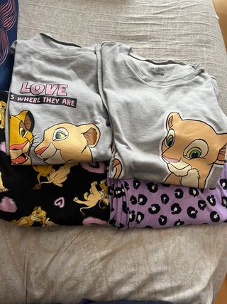 Pack Pijama Rey León Tezenis Gris y Morado