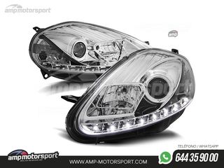 FAROS DELANTEROS LUZ DIURNA LED REAL DRL PARA FIAT GRANDE PUNTO