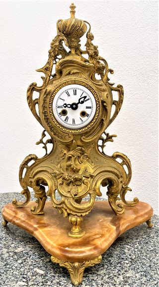 Reloj Antiguo Bronce y Mármol