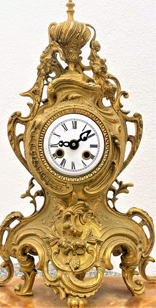 Reloj Antiguo Bronce y Mármol