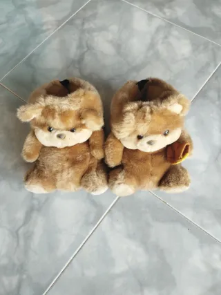 Zapatillas de peluche oso talla única