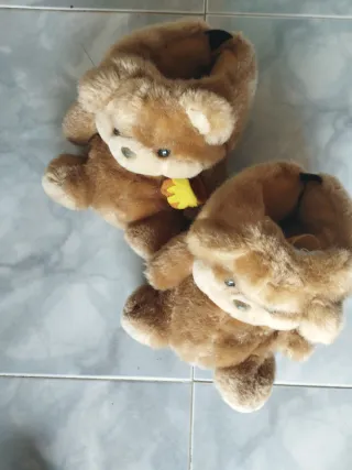 Zapatillas de peluche oso talla única