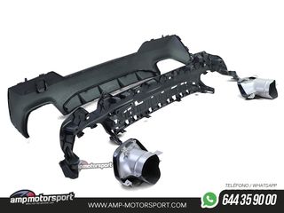 DIFUSOR TRASERO BMW SERIE 4 G22 / G23 2020-- NEGRO BRILLO + COLAS NEGRAS