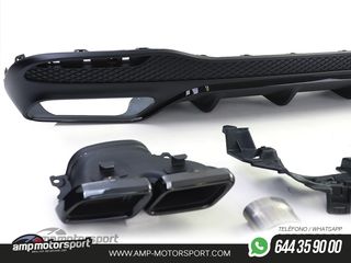 DIFUSOR TRASERO MERCEDES GLS X166 15-19 + COLAS NEGRAS