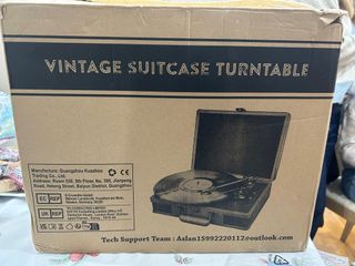 Tocadiscos Vintage Trynnay Negro/Dorado