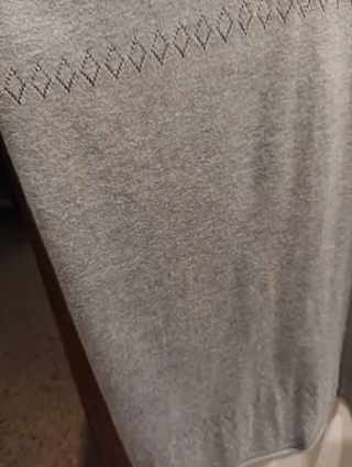 Poncho ancho lana fina gris