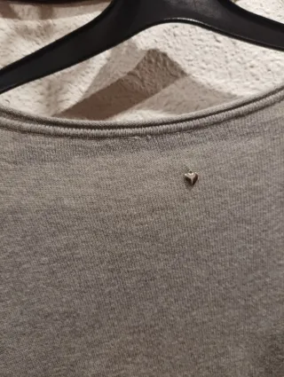 Poncho ancho lana fina gris