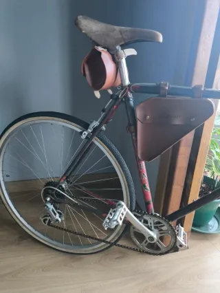 Bicicleta Fixie Cuero Marrón