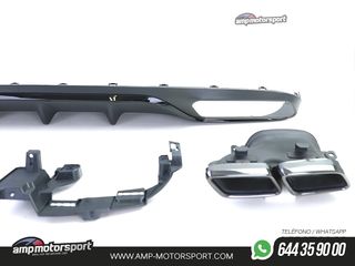 DIFUSOR TRASERO MERCEDES CLASE E W213 2016-2020 + COLAS NEGRAS