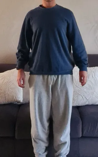 Pigiama uomo blu e grigio taglia M