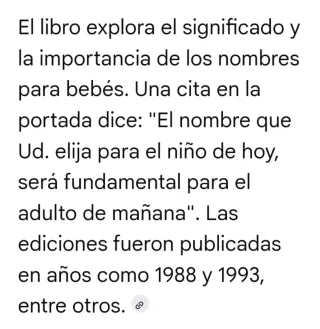 Libro: Los nombres del bebé