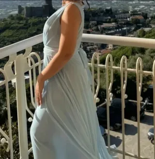 Abito cerimonia celeste