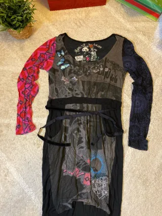 Vestido Desigual Marrón Manga Larga