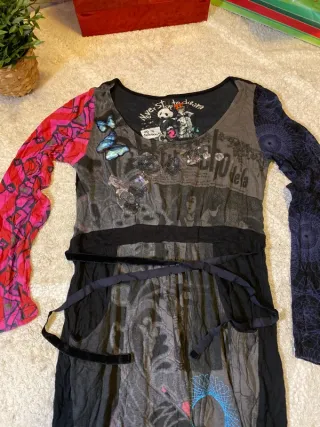 Vestido Desigual Marrón Manga Larga