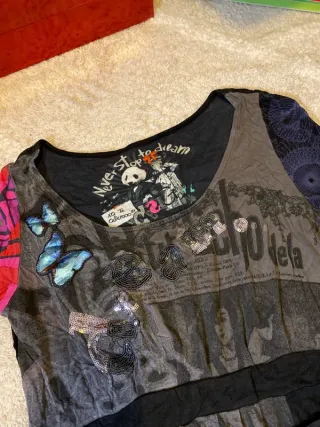 Vestido Desigual Marrón Manga Larga