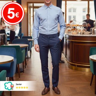 Camisa Oxford Manga Larga Hombre