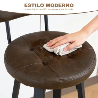 Juego 2 Taburetes Altos Cocina Giratorios