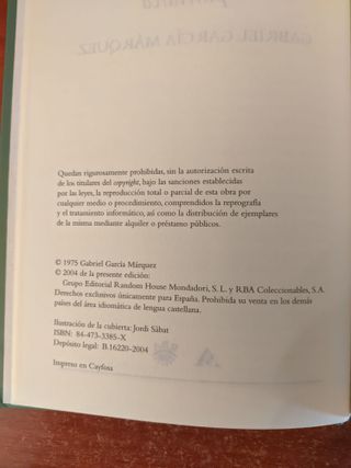 El Otoño del Patriarca, de García Márquez NUEVO