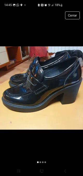 Mocasines negros charol tacón