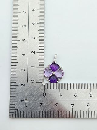 Colgante de Oro Blanco 18K, Redondo, 1.3gr, 2cm