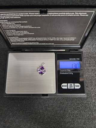 Colgante de Oro Blanco 18K, Redondo, 1.3gr, 2cm