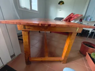 Mesa rústica madera 2.40x0.90