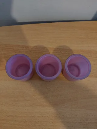 Set 3 portacandele lilla in vetro