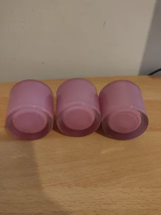 Set 3 portacandele lilla in vetro