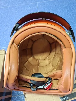 Casco Jet Moto ABS Naranja/Azul 2 cascos