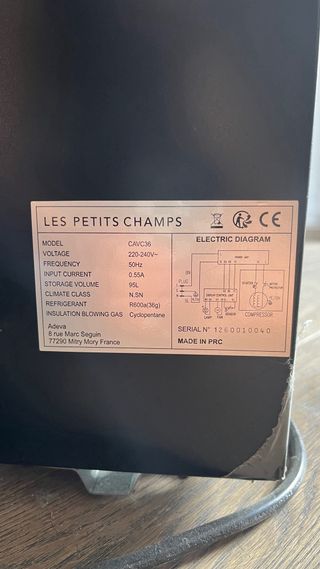 Vinoteca Les Petits Champs CAVC36 - 95L