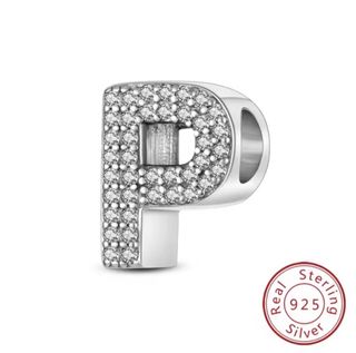NUEVO Charm Letra P con Circonitas Plata 925
