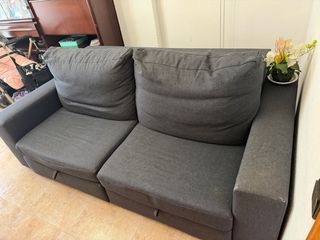 Sofá cama 2 plazas gris