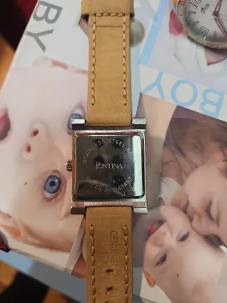 Reloj Pontina Caballero Cuadrado Correa Marrón