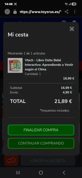 Libro VTech Osito Bebé ¿Qué me pongo hoy?