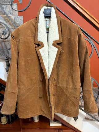 Cappotto montone shearling scamosciato vera pelle