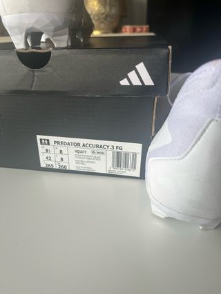 Botas de fútbol Adidas Predator Talla 42 Blancas