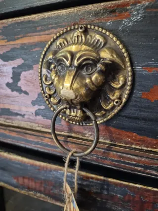 Cómoda vintage madera y cristal