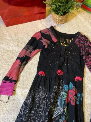 Vestido Desigual Negro y Rojo