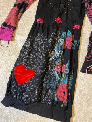 Vestido Desigual Negro y Rojo