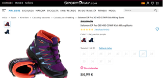 BOTAS DE MONTAÑA SALOMON XA PRO 3D PARA NIÑ@S T-33