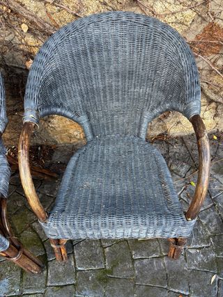 Conjunto 3 sillas mimbre ratán