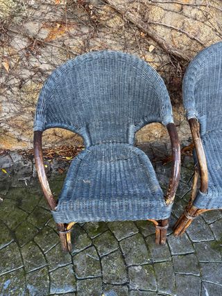 Conjunto 3 sillas mimbre ratán