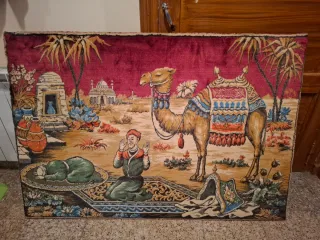 Cuadro tapiz antiguo oriental