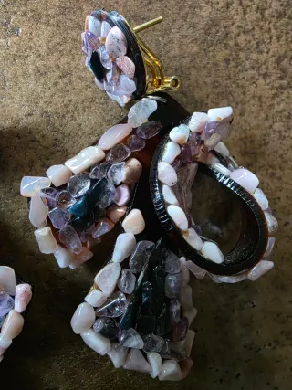 Pendientes vintage de carey y chapado oro