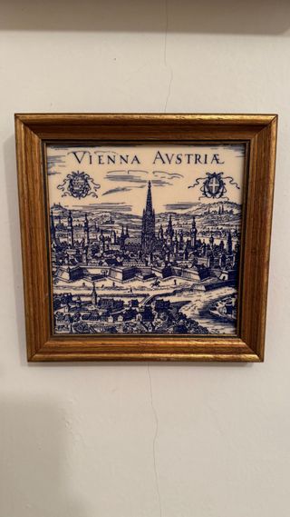 Cuadro Cerámica Viena Austria Marco Madera