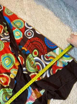 Falda larga estampada multicolor