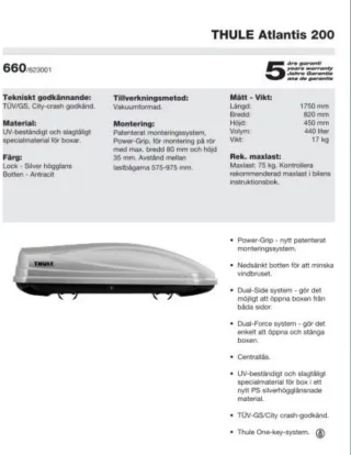 Baúl portaequipajes Thule para coche