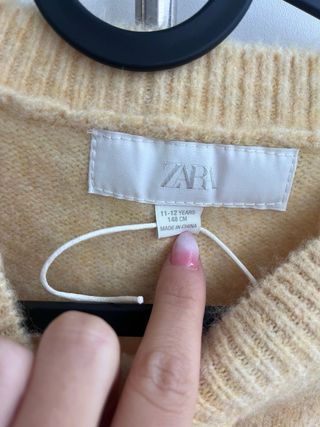 Chaqueta punto volantes con lana Zara kids